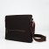 Male business bag, textura, long belt, brown color