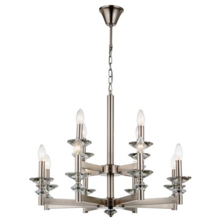 Suspended chandelier Albert 12XE14 40W, size 72x72x66-128 cm, color nickel