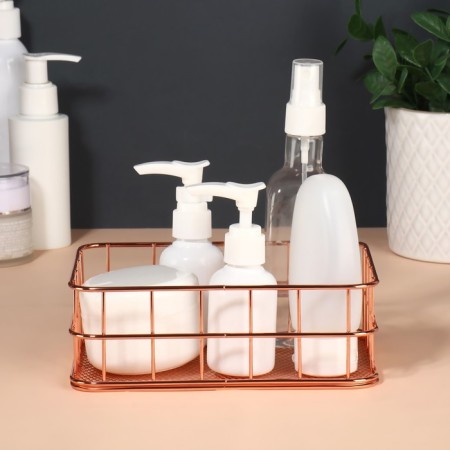 Organizer for storing cosmetic supplies "Rafael", 17 × 12 × 5.7 cm, bronze color-3