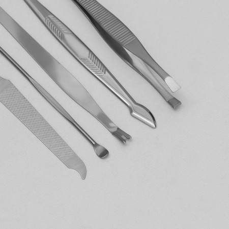 Manicure set "reptile", 8 items, in case, red color-6