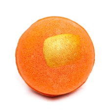 Bombing for a bath, orange, with a gold strip, 110 g