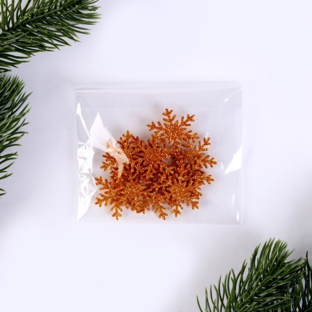 New Year's set for the decor "Snowflakes" 12 pcs., Color gold-2