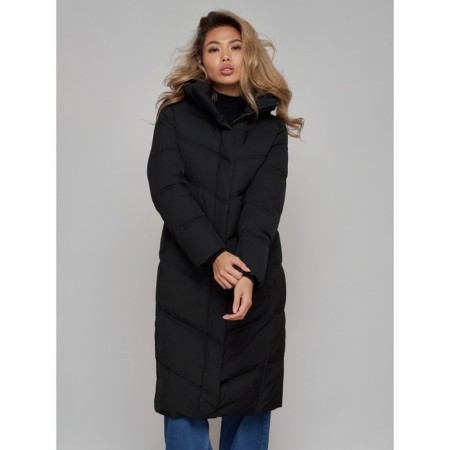 Coat insulated winter female, size 50, black color-16