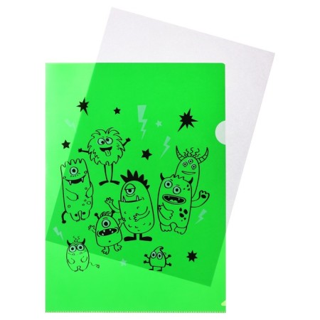 A set of A4, 180 μm folders, calligrata "monsters", translucent, 6 pieces, with print, mix-5