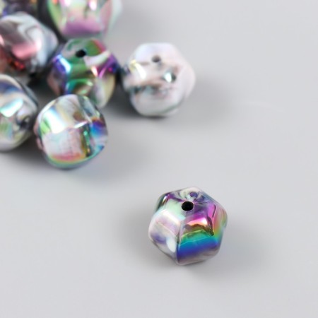 Busina Plastic for creativity "Black and white faces. Hologography" mix 1.4x1.4x1.4 cm-2