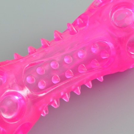 A toy-stick made of thermoplastic rubber with a drowned squeak, pink-3