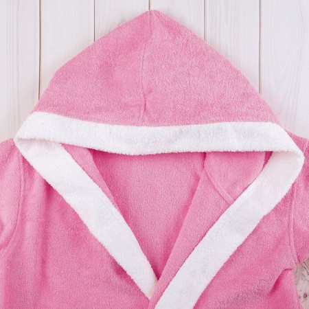 Women's bathrobe, size 44, white/pink, Makra-1