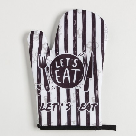 Kitchen set 3 objects of the “EAT” Delivery 17x17 cm, mittens 25x16 cm, apron 60x80 cm, 100% p/e-5