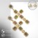 Hanging earrings with rhinestones "crosses", white-Benzine color in gold