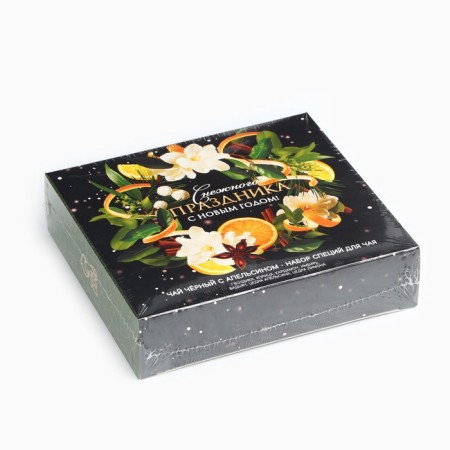 Gift set of New Year's "Snow holiday" tea 50 g, spices-7