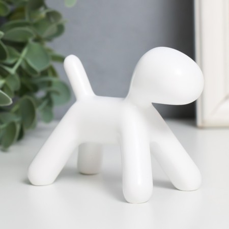 Souvenir Polystone "Dog" White 10x7.8x5.4 cm