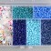 Glass 8/0 in the box "Blue" beads + thread 0.8 mm 5 m 12x8.4x2.2 cm