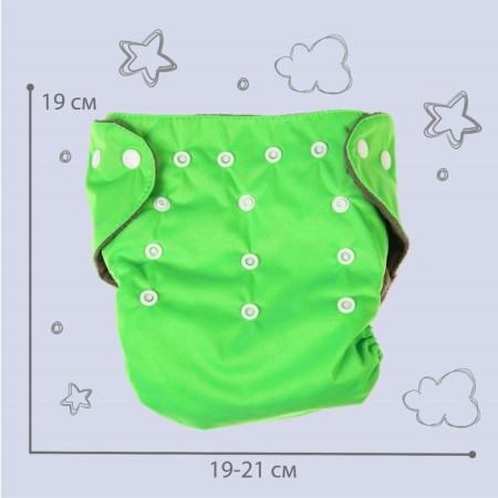 Panties-scammer, reusable, carbon-bamboo fabric, green color, from 0-36 months.-3
