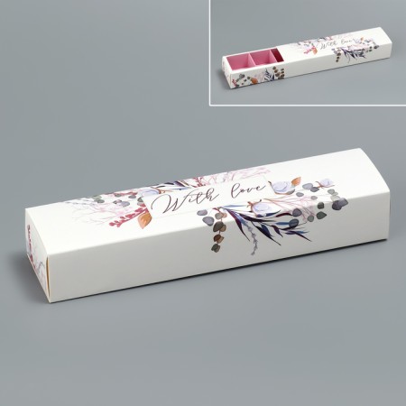 Box for sweets, confectionery packaging, 5 cells, “wreath”, 5 x 21 x 3.3 cm