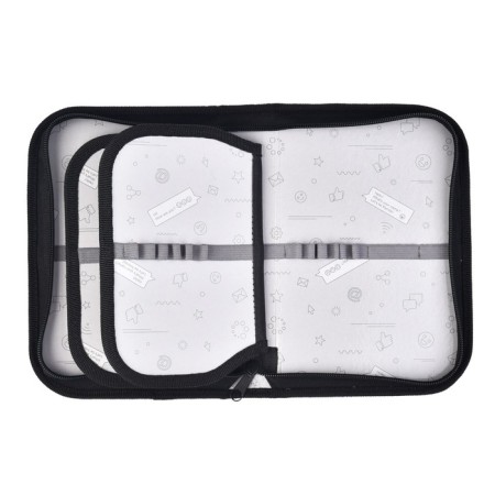 Penal 3 sections, tab inside, 140 x 210 x 40 mm, fabric, calligrata top Block "Wolf Graphics"-4