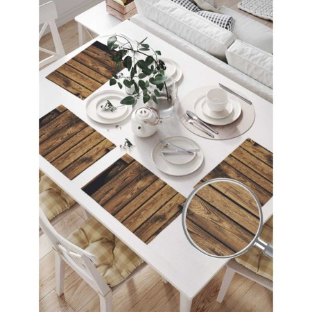 A set of napkins for setting the table "wooden fence", rectangular, size 32x46 cm, 4 pcs-1