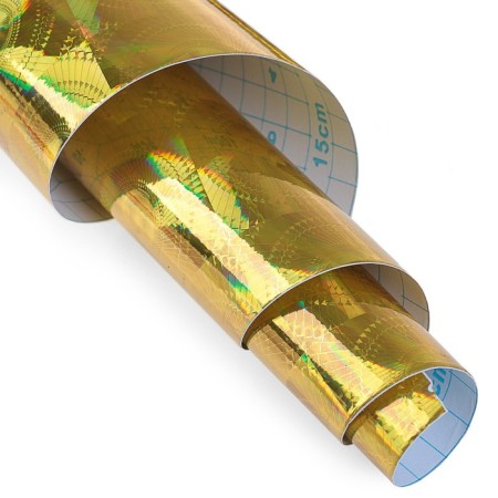 The film self -adhesive "rays", holography, gold, 0.45 x 3 m, 3 μm-2