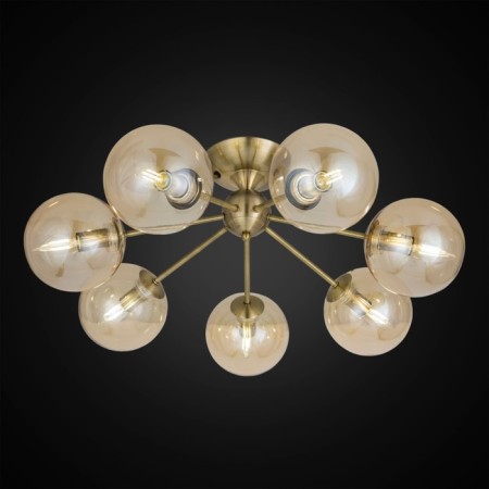 Ceiling chandelier CITILUX “Tommy” CL102173, 66.5x66.5x26 cm, 7x40W, E14, brown color-1
