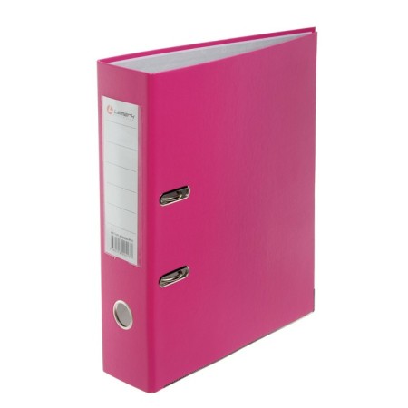 A4, 75 mm, calligrata registrar folder, PVC, embossing "Len", metal edging, pocket for a spine, assembled, assembled, mix-7
