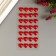 Decorative stickers "Pearls" red, 12 mm, 28 pcs