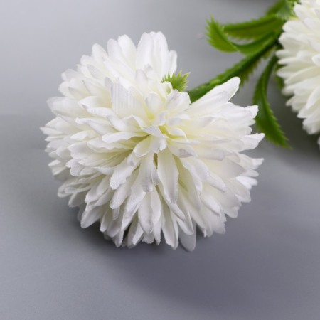 Artificial flowers "chrysanthemum pompom" d-6 cm 80 cm, white-1