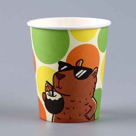 A single -single paper glass "Capybara", 250 ml-3