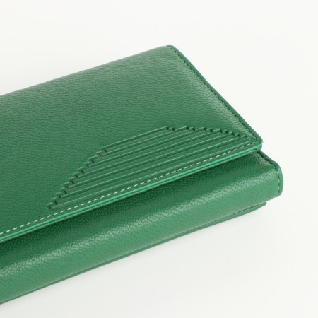 Women's wallet on magnets, green color-2