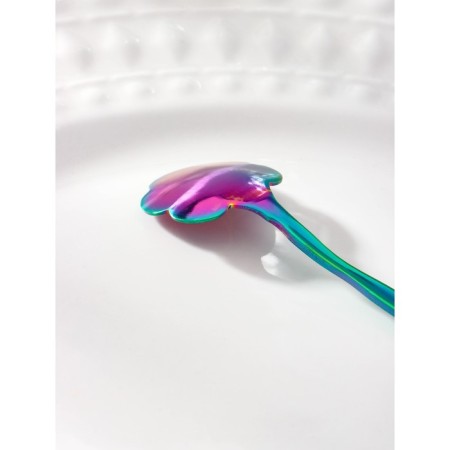 Spoon dessert Magistro "flower", length 12.5 cm, twisted, chameleon color-3