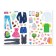 Stickers Set "Dress the Fashionable Doll", 4 pcs. 12 p.