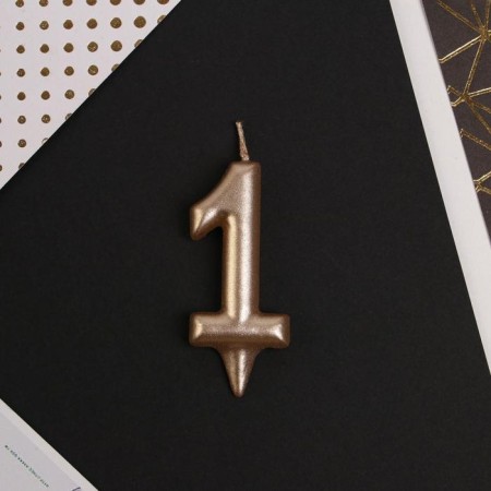 Candle for the cake, number "1", champagne.-2