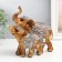 Polystone souvenir "Elephant with an elephant - Popon with patterns and amber" 16.5x10x17.5 cm