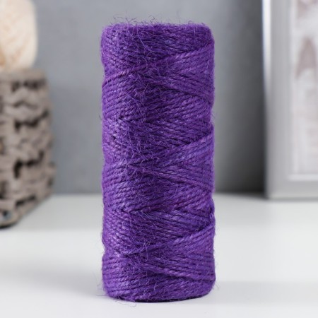 Yarn 100% juts "purple" 50 meters 4x4x10 cm