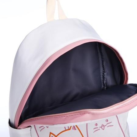 School backpack of textiles on lightning, 3 pockets, pink color-5