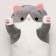 Soft toy "cat" with a blanket, 65 cm, gray color