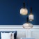 Suspended lamp with glass lamps of Bravo, 40W, E27, 42x42 cm