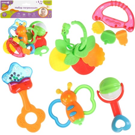A set of rattles "Ringeous joy", 5 pcs, Kroshka I-8
