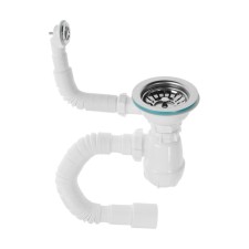 Сифон для мойки Aquant, 3 1/2"х40 мм, с металл. решеткой d=115 мм, с гофрой 40х40/50 мм