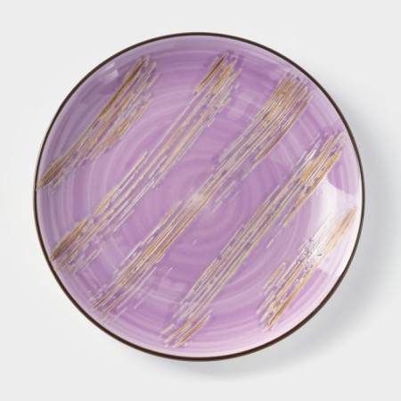 Porcelain dessert plate Wilmax Scratch, D = 17.5 cm, lilac color