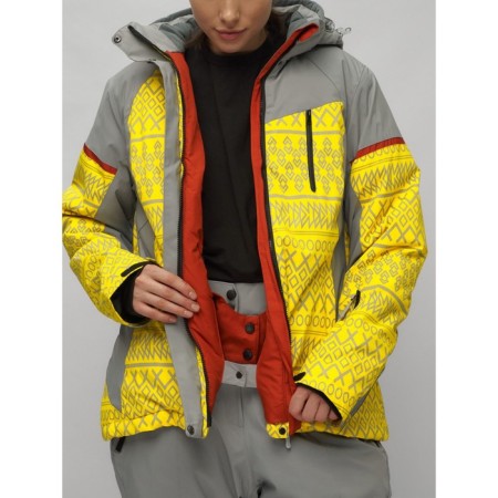 Ski suit female, size 56, yellow color-6