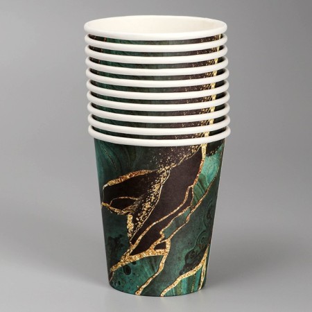 A single -single -paper glass of "marble", an emerald, 250 ml-3