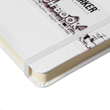 Sketchmarker sketchbook, 130 x 210 mm, 80 sheets, solid leather cover, white, block 140 g/m2-4