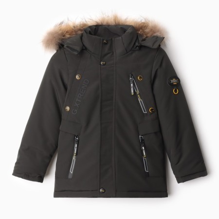 Winter jacket for boys, graphite color, height 116 cm