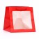 Crafts with a square bottom and window, 25 x 25 x 25 cm, red