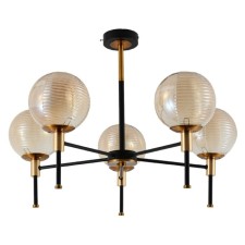 Fire Steak of Economics 10178/5MBK+GD+BRS AMB, 5x60W, E27, 37x60x60 cm, bronze color