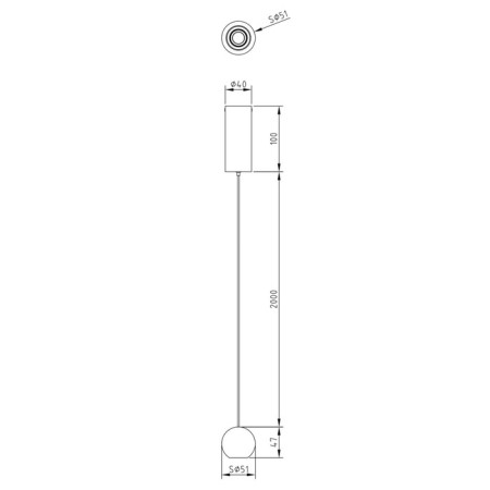 Technical P067PL-L5GF3K HARMAT, 51x51x47 mm suspension lamp, LED, 5W, 300LM, 3000K, graphite color-4