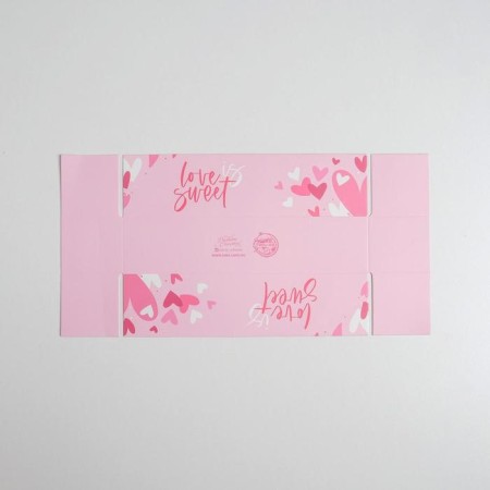 Makarun box with PVC lid, confectionery packaging "Love is Sweet", 19.5 x 5 x 4.5 cm-3