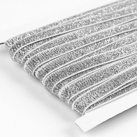 Gum with glitter, 10 mm, 10 ± 1 m, white/silver color-2