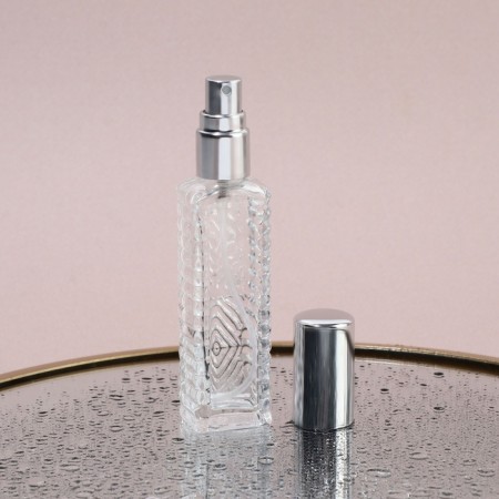 Perfume bottle "Transparent pattern", with a spray, 15 ml, silver color-3