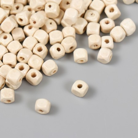 Beads for creativity tree "Cube" D-0.5 cm, set 20 grams natural-1