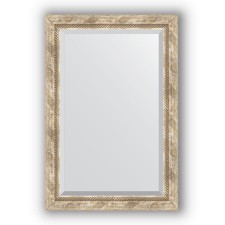 Mirror with fatset in the baguette frame - Provence with weaving 70 mm, 63 x 93 cm, EvoForm